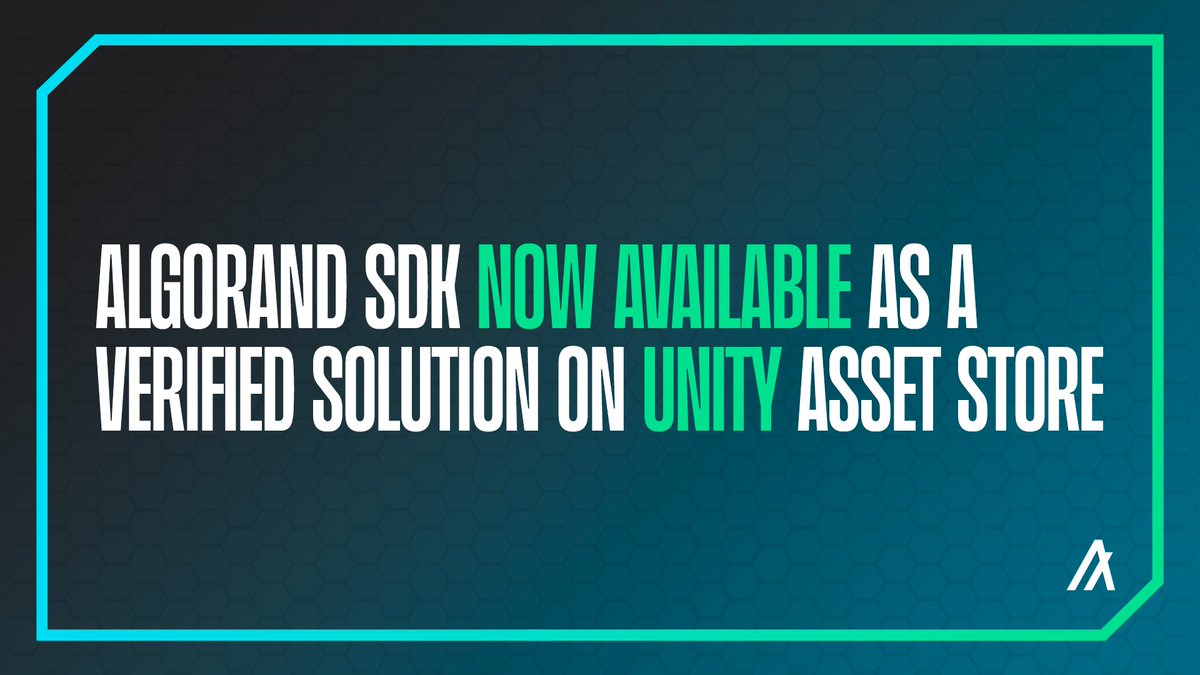 📣 @UnityGames—the world’s leading platform for creating real-time 3D content—has included the #Algorand SDK in its new category of verified decentralized tools! To all of the game devs interested in integrating Web3 solutions: welcome to the #algofam!
eu1.hubs.ly/H02_V-c0