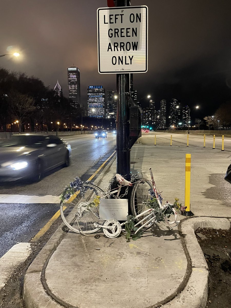 Today is the one year anniversary of Gerardo being hit by a driver who ran a red light on Lakeshore. His ghost bike has been reinstalled after also being hit. 

We need elected officials that prioritize people over cars. Today is Election Day. PLEASE GET OUT &amp; VOTE TODAY.