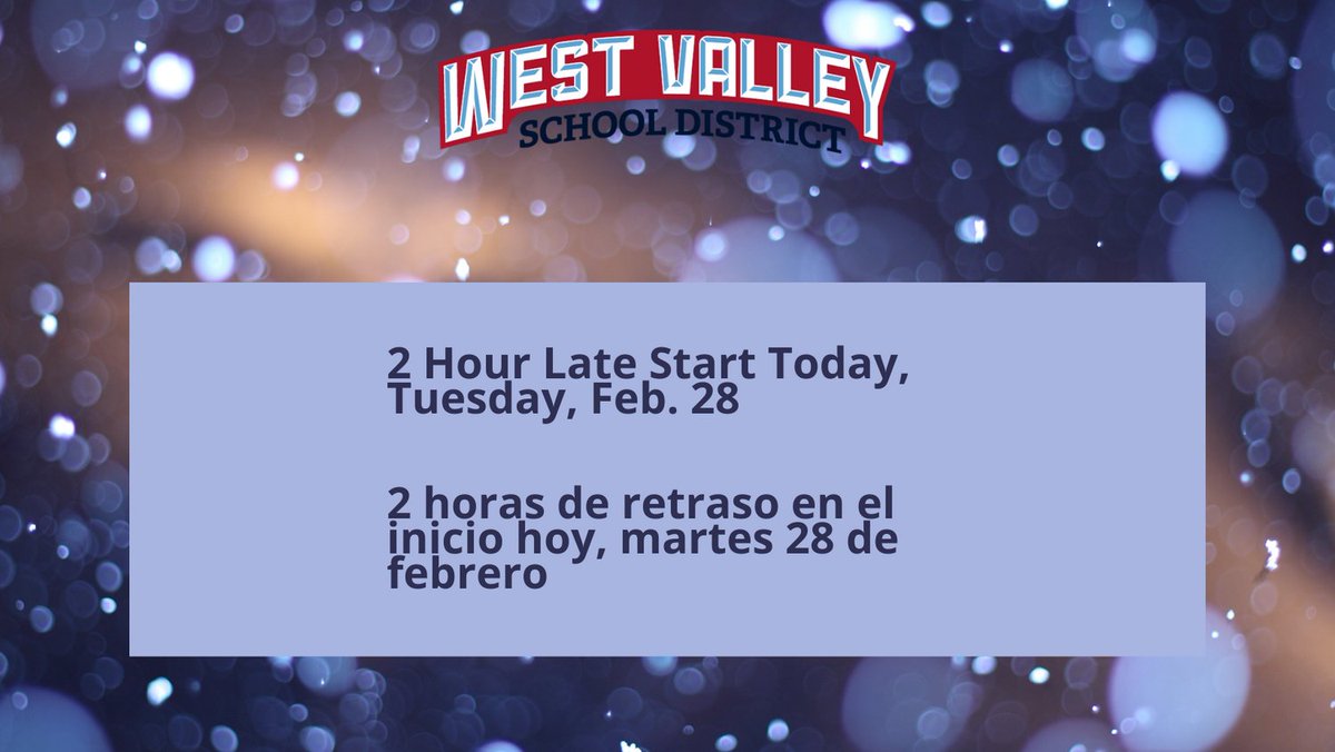 WVSD208's tweet image. Due to icy roads, a 2 hour late start today..