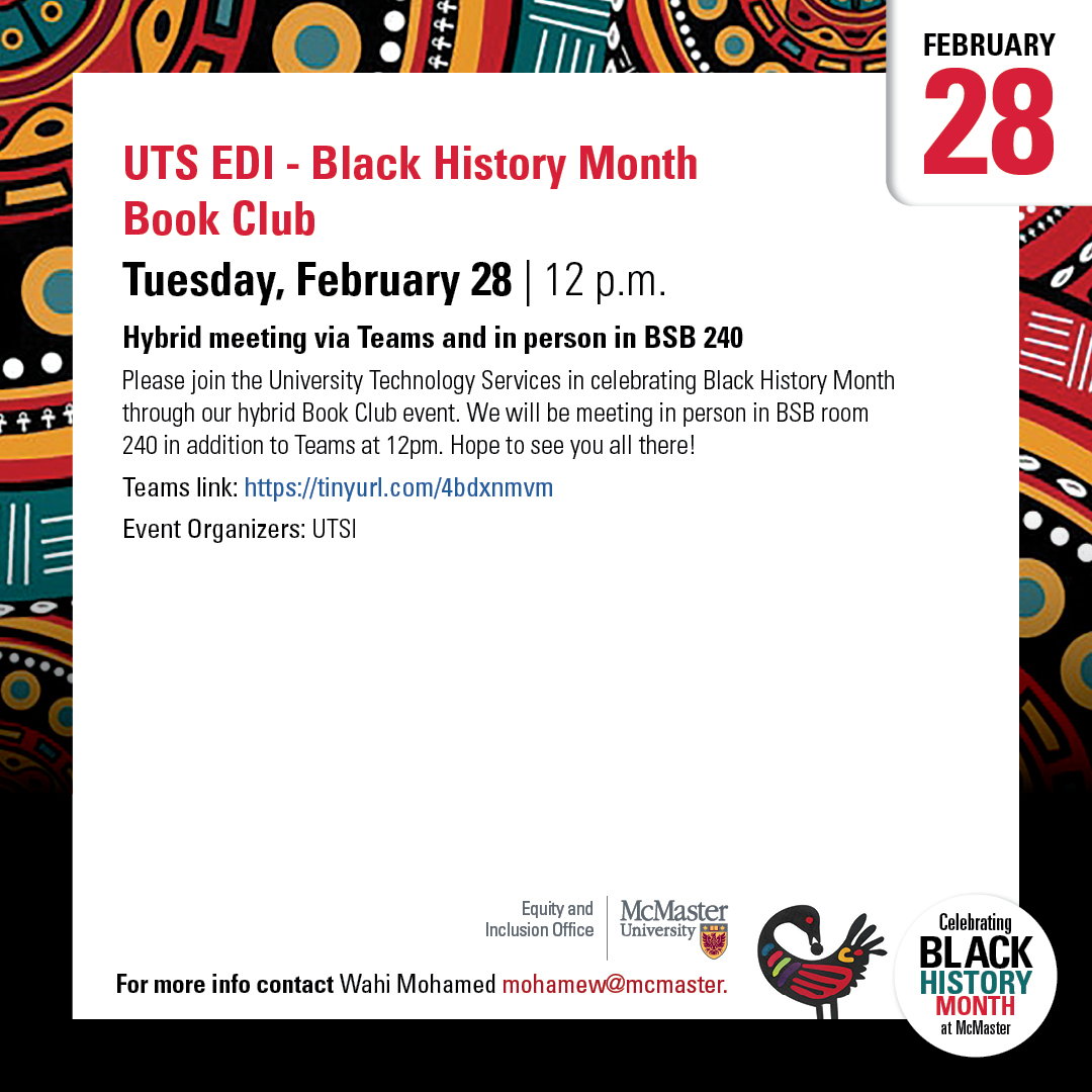 Black History Month @ McMaster University tweet media