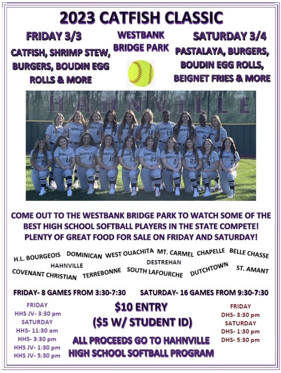 🥎Come out this weekend and support!🥎