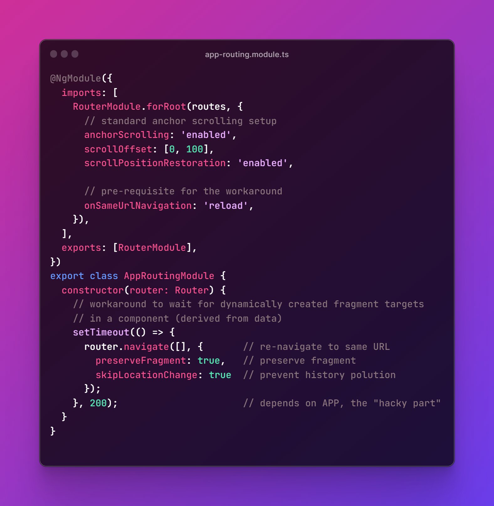 Tomas Trajan on X: "⚠️ There are MANY #Angular issues / workarounds / stackoverflow about fixing router ⚓ anchor scrolling ⚓ especially in context of dynamically rendered content (targets), common solutions... 🚧 Tomas Trajan on X: "⚠️ There are MANY #Angular issues / workarounds / stackoverflow about fixing router ⚓ anchor scrolling ⚓ especially in context of dynamically rendered content (targets), common solutions... 🚧