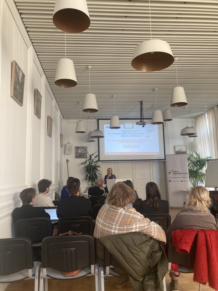 ADELE_EU2022's tweet image. 🔴 happening now the #ADELEtool launch in @Muntpunt!

We’re hearing from @gina_ebner from @EAEA2020 on the intersection between #libraries and #nonformal #education and how we can bring these together!