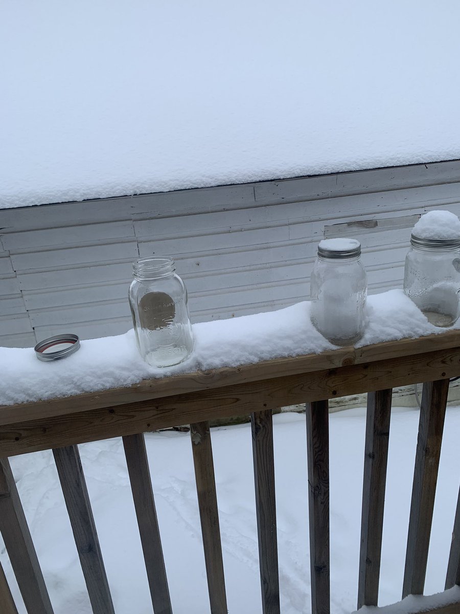 SmartandSassy11's tweet photo. I’m getting ready to collect a new sample of the white stuff. The samples I collected last week have been outside and continue to sublimate around -6C. Don’t know why. I’m just cooling my bottle and lid first before I fill the jar. Jar was stored at 4C so now I wait. #ProjectSC https://t.co/XI2HD4Btnw