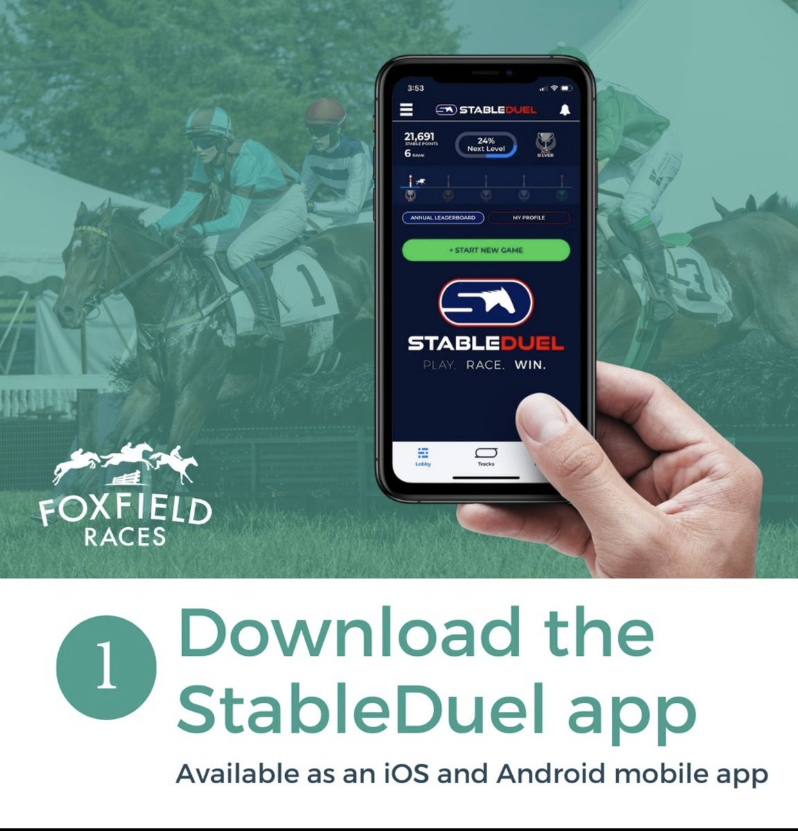 Fantastic to hear this news!!

Bravo <a href="/FoxfieldRaces/">Foxfield Races</a> for embracing the future, which other tracks are going to follow? 👏

"Foxfield is excited to once again be partnering with @stableduel to bring a FREE TO PLAY promotional contest to the Spring Races on April 29th"