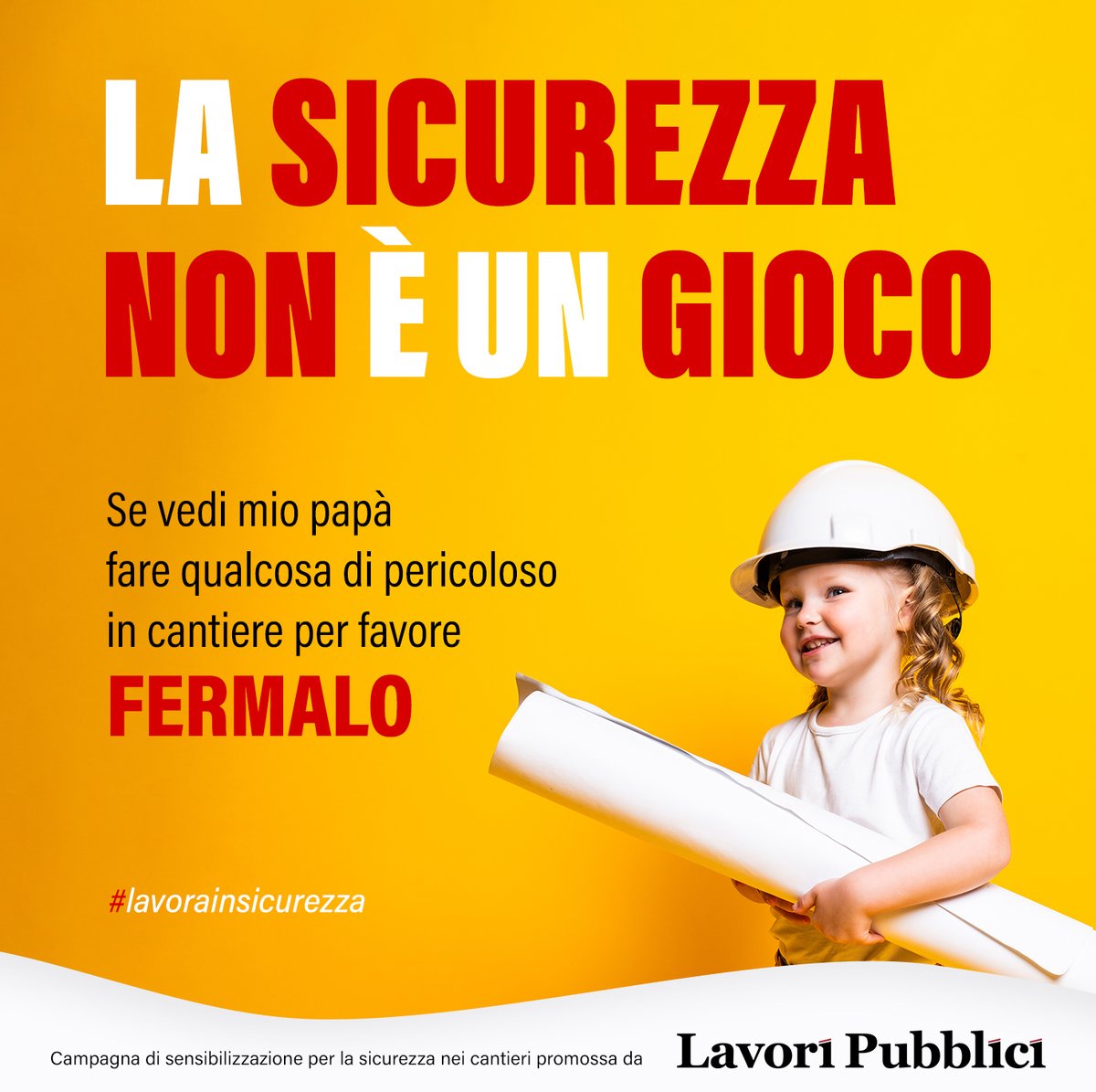 Campagna di sensibilizzazione promossa da @LavoriPubblici #sicurezzacantieri #sicurezza
#lavorainsicurezza