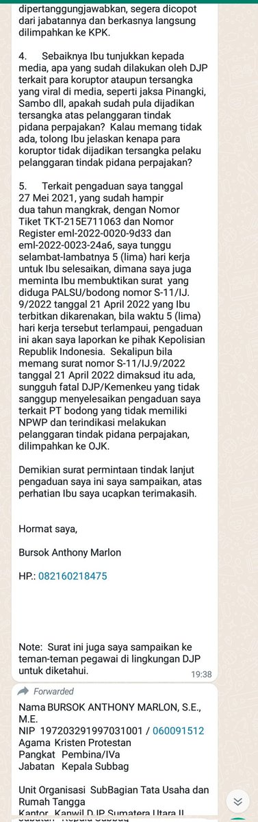 ...Dapat forward WA tentang kebusukan menteri keuangan Sri Mulyani.

Ditulis oleh petugas pajak yg muak dgn pencitraan busuk Sri Mulyani, dia sudah mengadukan secara resmi sejak 2 tahun lalu namun gak pernah ditanggapi.

Gw udah hubungi penulis dan dapat izin posting... (``,)