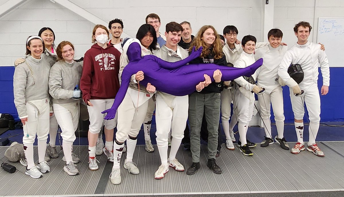 The State Championships scores are in (almost): congrats to the Men's Fencing team for a 2nd place finish overall out of 14 teams, with the Men's Saber team going undefeated on the day! Women's Team placement coming soon. #gograpes