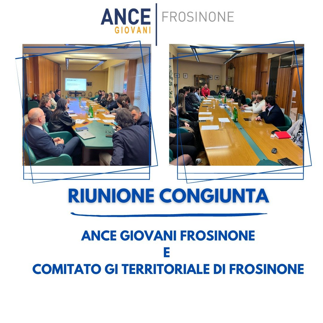 27 febbraio 🗓️
Riunione Congiunta - <a href="/ANCEgiovaniFR/">ANCEgiovaniFROSINONE</a> e <a href="/GGIUnindustria/">Giovani Imprenditori Unindustria</a> 
#insieme per il futuro della #provincia partendo dalla #formazione con i suoi punti di eccellenza! 👨‍💻🏗️

#riunionecongiunta #ancegiovanifrosinone #ancefrosinone #formazione