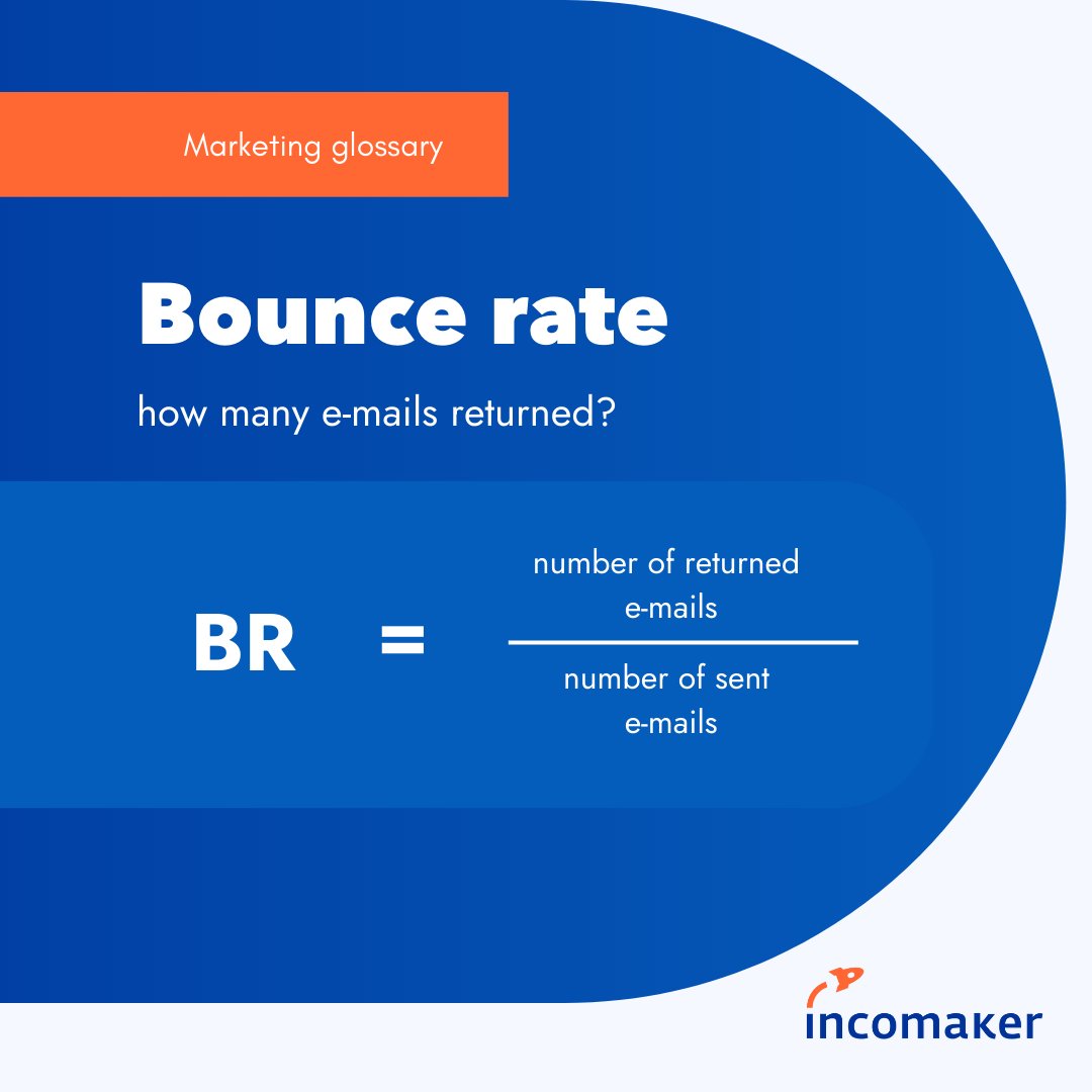 Bounce rate refers to the deliverability of emails. It is a ratio that shows what percentage of total emails are returned without being delivered to the recipient's inbox. Make sure to make the bounce rate low!