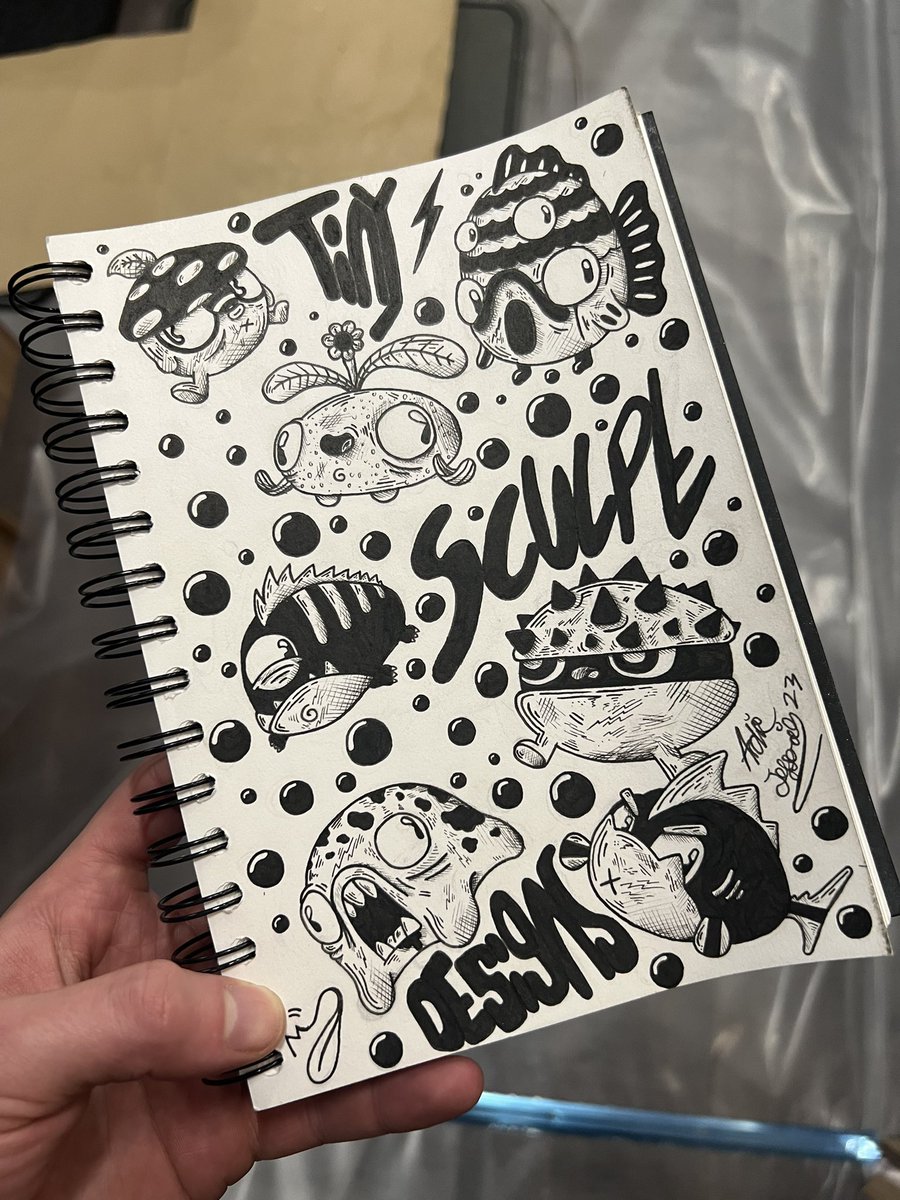 Some small sculpt designs #sculpture #toyart #illustration #oc #doodle #sketch