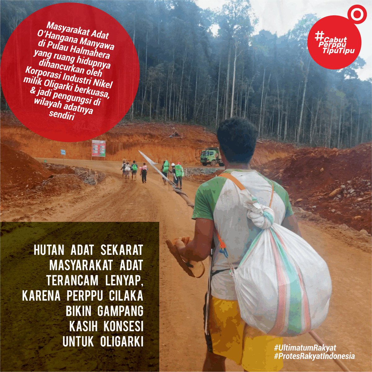 FraksiRakyatID's tweet photo. Perppu Cipta Kerja dapat mengusir Masyarakat Adat dari tanah adatnya. Huta adat sekarat, masyarakat adat lenyap. 

#CabutPerppuTipuTipu 
#UltimatumRakyat 
#ProtesRakyatIndonesia https://t.co/bXDSfH1CSs