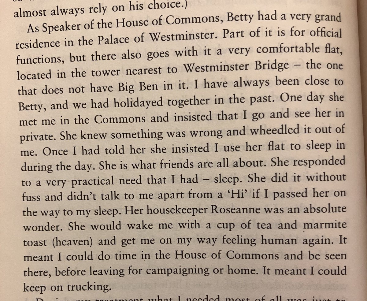 Mo Mowlam on the quiet kindness of Betty Boothroyd while she was undergoing cancer treatment.