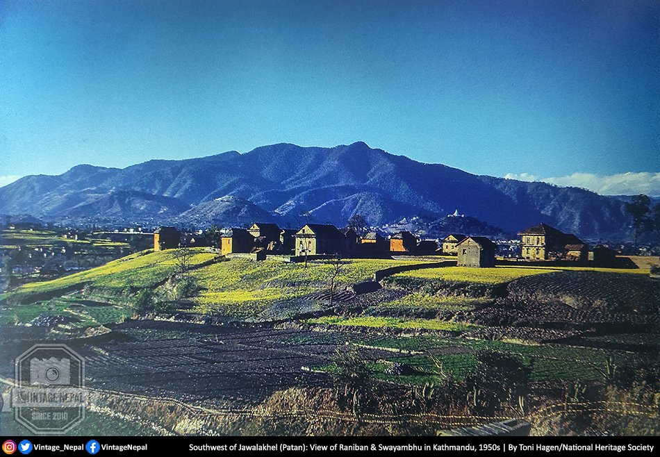 Vintage Nepal - इतिहासमा नेपाल (@vintage_nepal) on Twitter photo Southwest of Jawalakhel (Patan): View of Raniban and Swayambhu towards Kathmandu.
1950s (वि सं २००७-१६) | By Toni Hagen/Nepal Heritage Society <a href="/Vintage_Nepal/">Vintage Nepal - इतिहासमा नेपाल</a> Southwest of Jawalakhel (Patan): View of Raniban and Swayambhu towards Kathmandu.
1950s (वि सं २००७-१६) | By Toni Hagen/Nepal Heritage Society <a href="/Vintage_Nepal/">Vintage Nepal - इतिहासमा नेपाल</a>