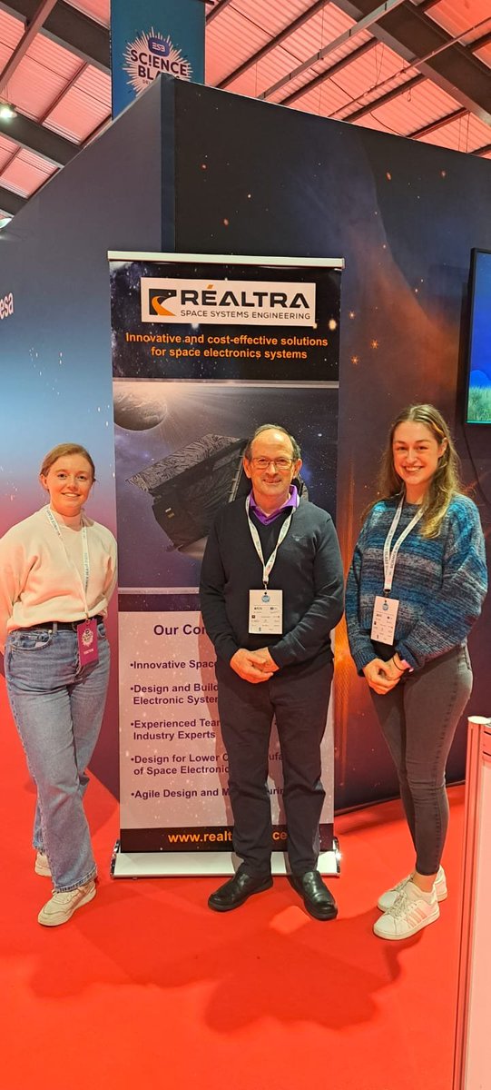 RealtraSpace's tweet image. Our Réaltra team of Niamh McDermott, Michael Martin, and Aoife Murphy (@InnealtoirAoife) participating in the @esbscienceblast today
 #IrelandinSpace #ESBScienceBlast