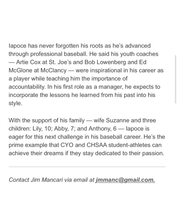 McClancy_Alumni's tweet photo. Check out The Tablet this week for an article on Anthony Iapoce ‘91. @JMMancari @TabletNewspaper https://t.co/xdfKSx0HRA https://t.co/wP7H1CDiKm