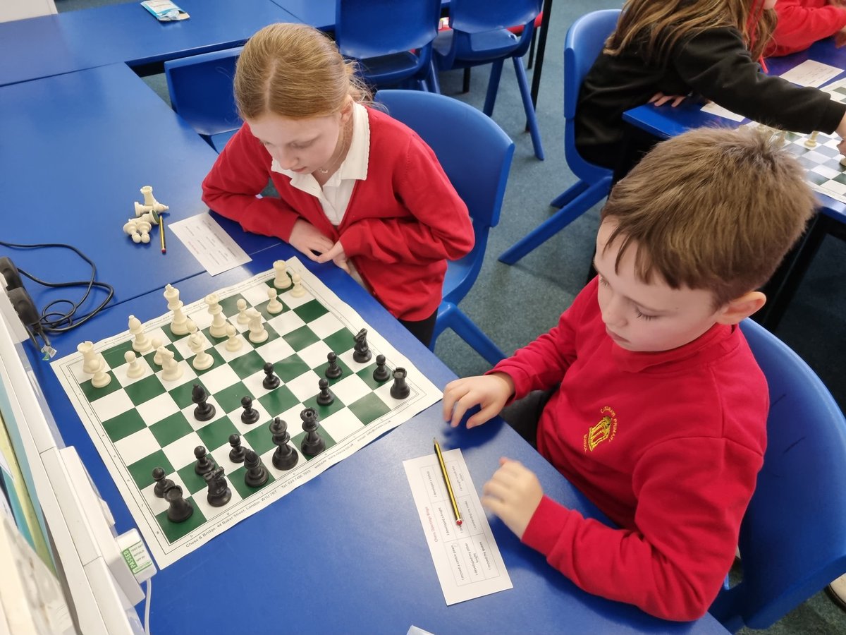 caedrawprimary's tweet photo. Playing chess bingo to improve our opening moves. πβοΈ #year4@caedraw #year4massive π @SteveGeorge100 https://t.co/kAiozLCfAJ