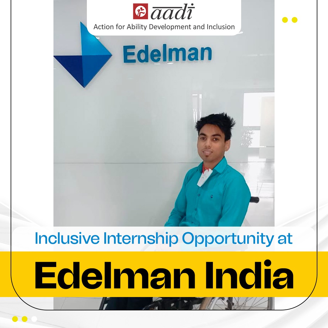 India_AADI's tweet photo. Access to opportunities to work in mainstream organizations helps build the confidence and skills of people with disabilities.

@Abhishek_HR79  @PRCAIndia @Edelman_India

Read the full thread below.

#inclusivity #peoplewithdisablities #diversity  #internship https://t.co/Z4HtX5bHEO