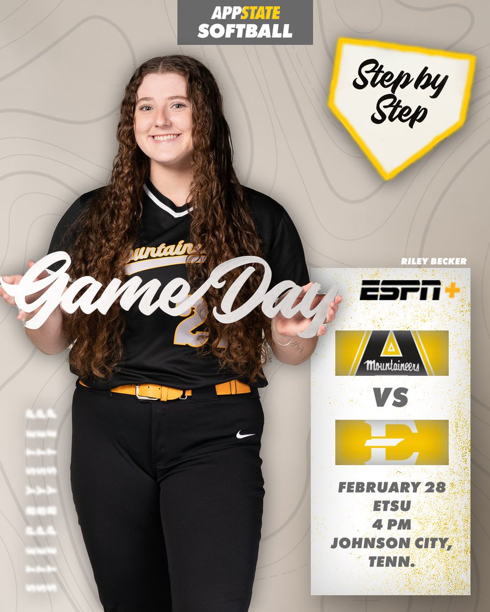 AppStateSB's tweet photo. Seeking six 👀

📍 Johnson City, Tenn.
🏟️ Betty Basler Field
⏱ 4 p.m.
🆚 ETSU
📺 https://t.co/hGAbdZ62JZ (ESPN+)
📈 https://t.co/Fy5Cdxnspj

#StepByStep 👣 https://t.co/Fft4dm9EgW
