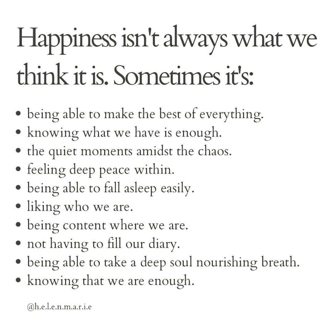 Happiness isn't always what we think it is.

#happiness #happinessquotes #happinessisfree #mentalwellbeing #mentalwellness #mentalhealthsupport #mindhelp