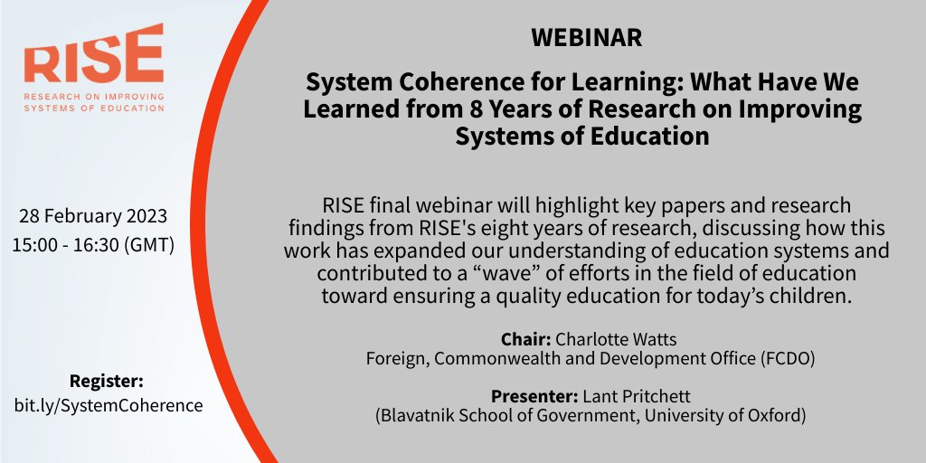 Research on Improving Systems of Education (RISE) tweet media