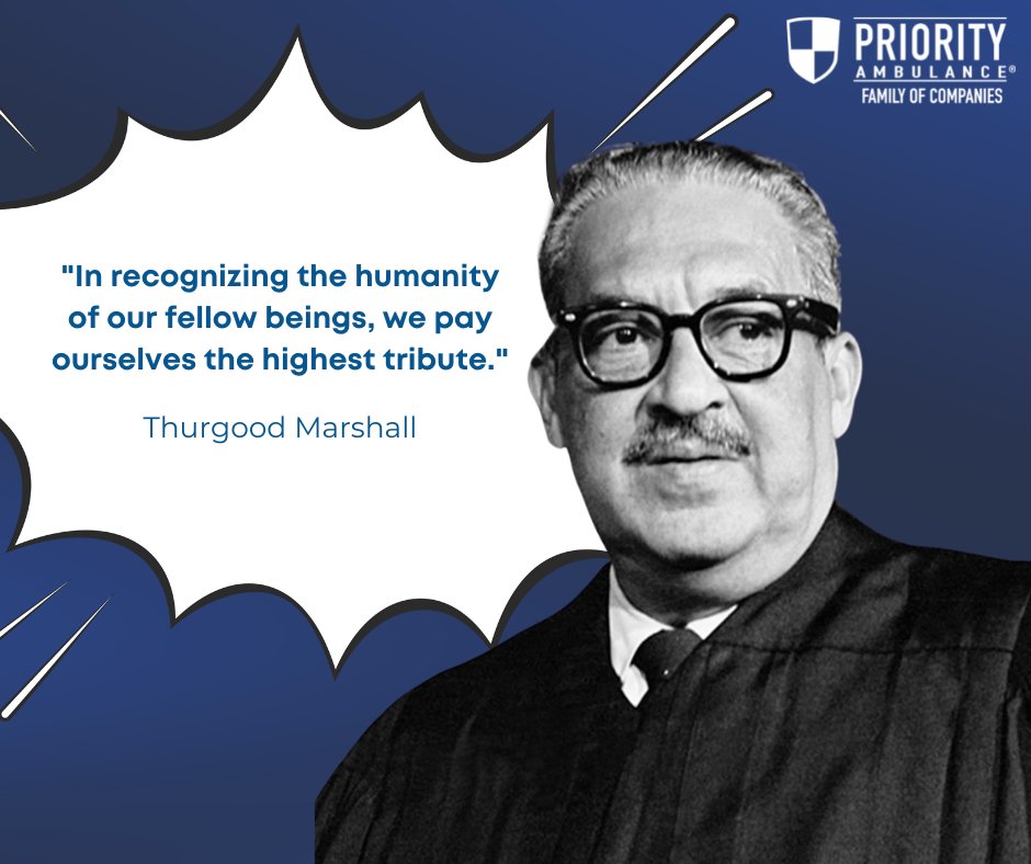 PriorityAmb's tweet image. “In recognizing the humanity of our fellow beings, we pay ourselves the highest tribute.” - Thurgood Marshall

In honor of Black History Month, we will be highlighting inspiring quotes from powerful black leaders past and present.