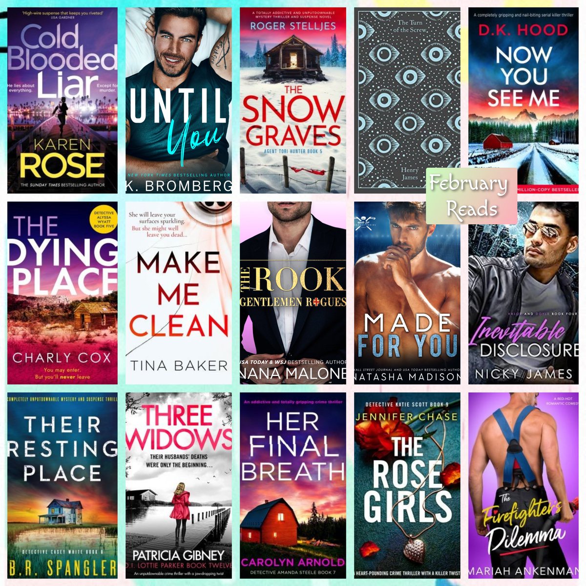 mags_louise's tweet photo. February Round Up

15 Books
3 Five ⭐ Reads
12 ARCs
2 #BeatTheBacklog Reads
10 Books Purchased 😬

#FebruaryRoundUp #BookTwitter #BookLover https://t.co/uhMHssQY2v