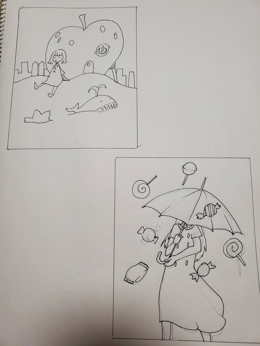 #今月描いた絵を晒そう
来月はこの子達を版画でやるぞい 