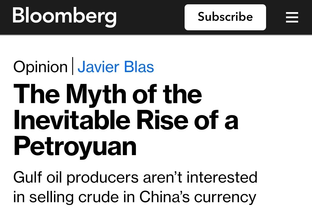 كتبت بلومبيرج،

أسطورة الصعود الحتمي ل #بترو_يوان
"سألت بهدوء في الدوائر الحكومية في
 الرياض وأبوظبي...