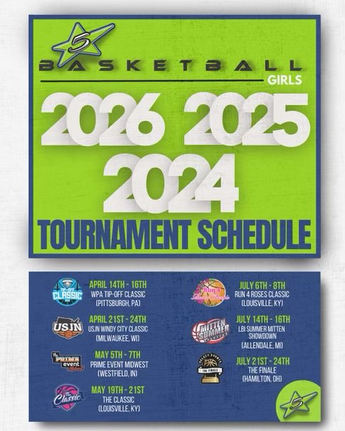 My AAU schedule!