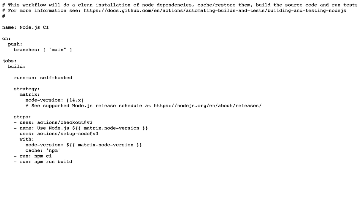 IronMan52658429's tweet image. This is my github workflow script. My github action is stucked at ~ npm run build. 

This is so annoying. Anyone who has faced and solved this issue before?

#github #githubactions #githubcicd #cicd #angular #node #nodejs #npm