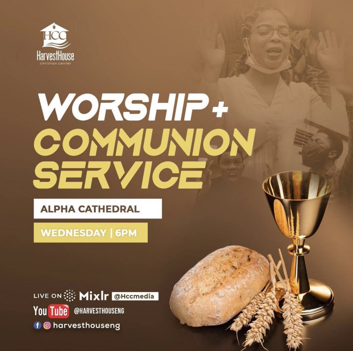 harvesthouseng's tweet photo. Join us for Worship and Communion Service tomorrow at the Alpha Cathedral. It is always a good way to start off the month, do not miss it. Time is 6PM. 
#HarvestHouseNation https://t.co/PUtUfGly58