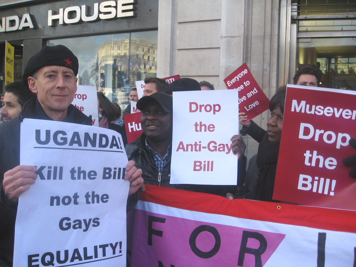 PeterTatchell's tweet photo. Uganda's Anti-Homosexuality Bill is back!

10 years jail for professing a LGBT identity, touching with homosexual intent &amp; claiming to be married to same-sex partner

7 years jail for providing premises to LGBTs. 

5 years jail for promoting homosexuality

FOLLOW @SMUG2004 https://t.co/djspnskQHh