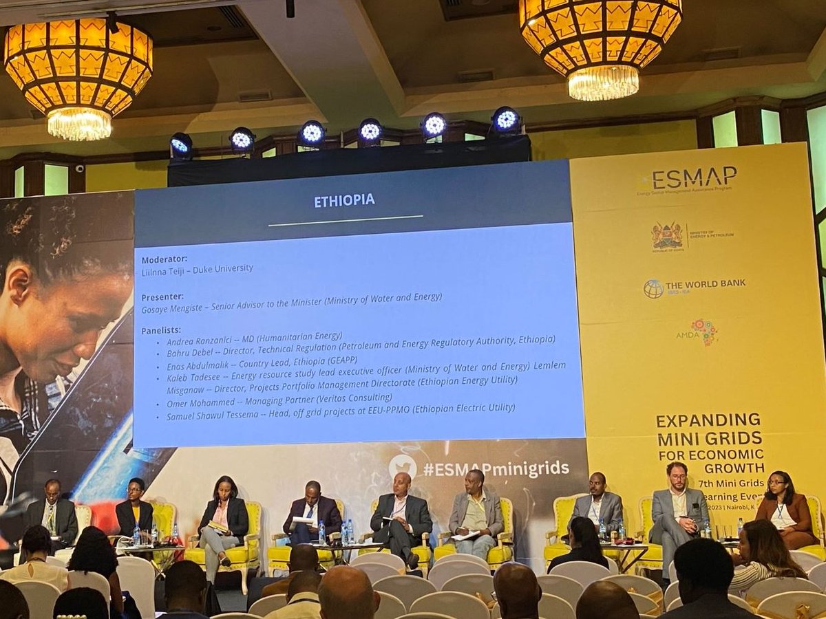 EAPDuke's tweet image. 💡EAP&apos;s own @liilnna moderated today&apos;s Ethiopia panel at the 7th #MiniGrid Action Learning Event in Nairobi, along with the Ministry of Water &amp;amp;Energy, Humanitarian Energy, Petroleum &amp;amp; Energy Regulatory Authority, GEAPP, Ethiopian Electric Utility &amp;amp; @Veritas_VC #ESMAPMiniGrids
