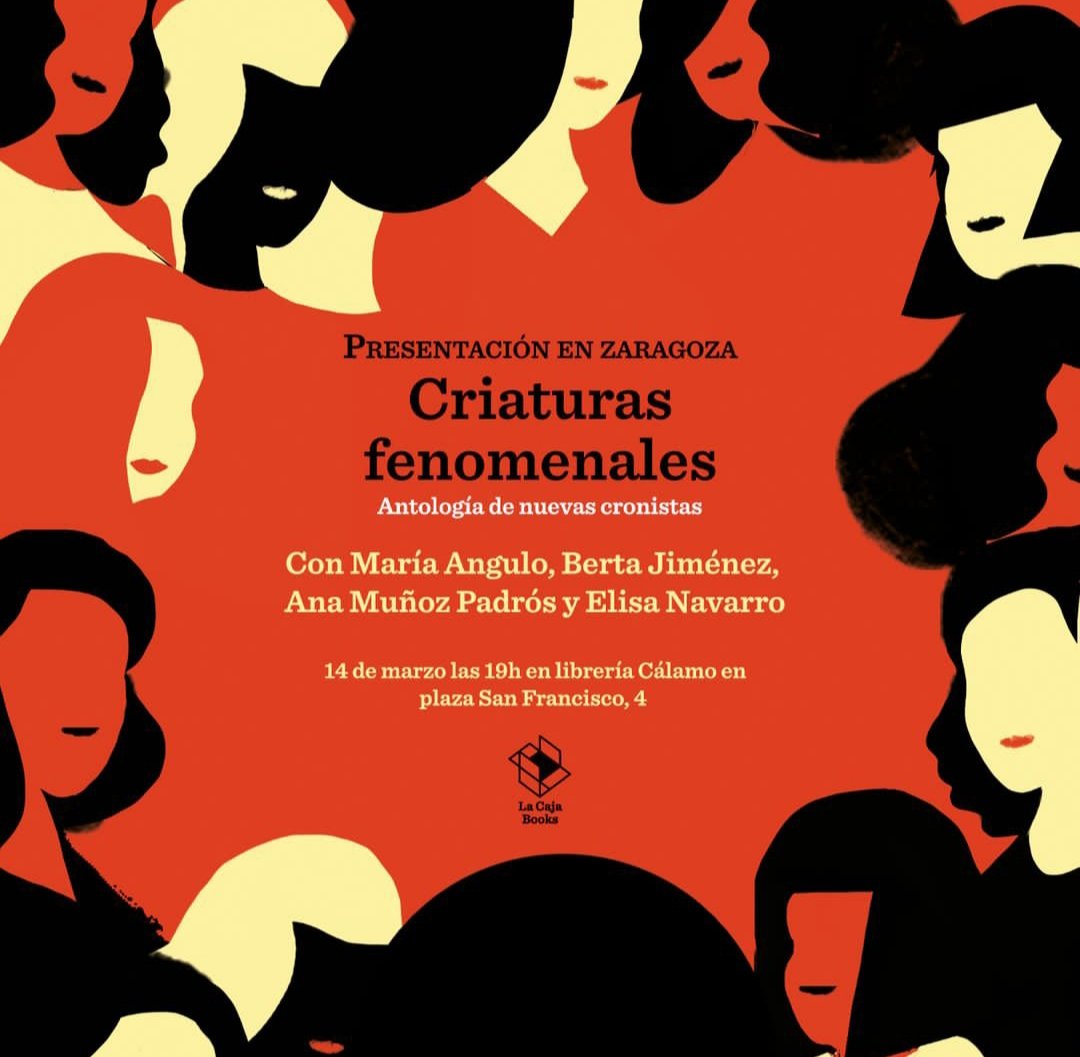 🗓️14 de marzo 
📍Zaragoza
🕖19 h 
📚 @LibreriaCalamo
🗣️ María <a href="/AnguloEgea/">María Angulo Egea</a> estará acompañada por las periodistas Ana Muñoz, <a href="/ElisaNavarroSnc/">Elisa Navarro</a> y <a href="/bertajlzorzo/">Berta J(iménez) Luesma</a>