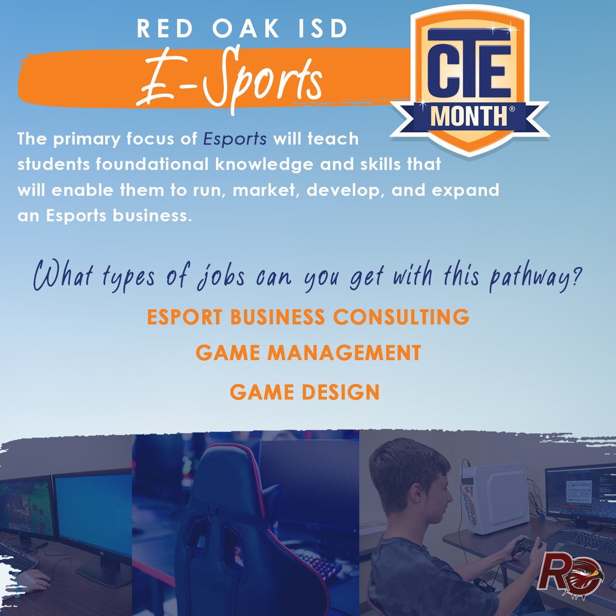 Did you know that Red Oak High School will be a part of the Region 10 pilot program for E-Sports this fall?