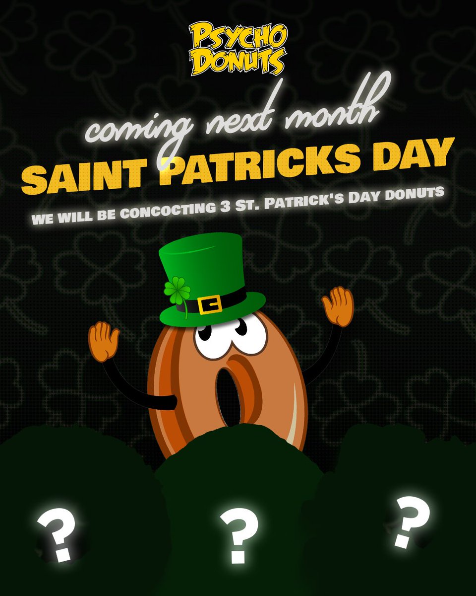 Get ready to shamrock and roll! 🍀🎶 We've got something special brewing for St. Patrick's Day. Not one, not two, but THREE festive donuts that'll leave you feeling lucky. 🍩💚 Stay tuned for more details! #StPatricksDay #FestiveDonuts #LuckyTreats