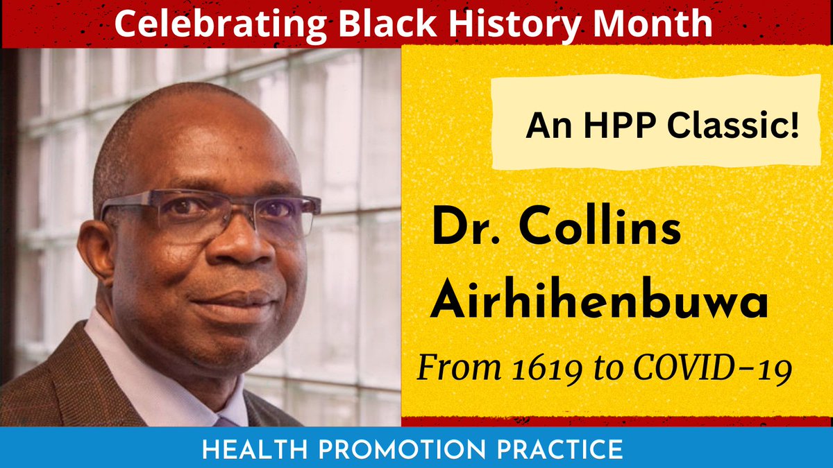 To close the month....an HPP classic.  

"The primary concern for me was not the driving distance but the institutional racism enshrined in police brutality on the Black body."

Open to all: bit.ly/3mY5kD9

<a href="/CAirhihenbuwa/">Collins Airhihenbuwa</a> <a href="/PHGSU/">Georgia State University • School of Public Health</a> <a href="/GA_SOPHE/">GA SOPHE</a> @JAllegrante <a href="/DrChandraFord/">Chandra L. Ford, PhD, MPH, MLIS</a>