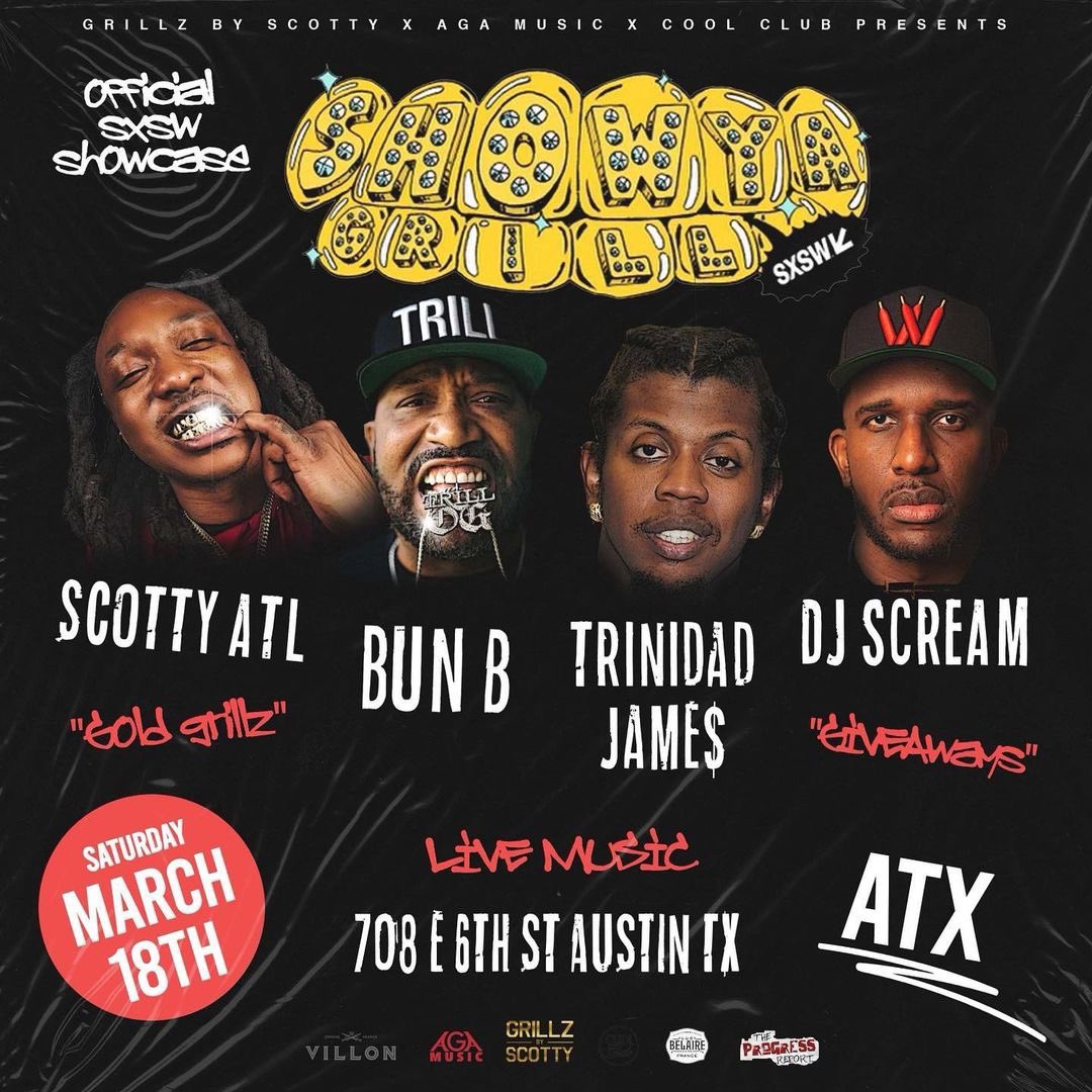 NEW SXSW 2023 MUSIC SHOWCASE 

<a href="/BunBTrillOG/">BunB.eth</a> 
<a href="/Trinidadjamesgg/">Trinidad Jame$</a>
<a href="/ScottyATL/">Scotty ATL</a> 
<a href="/DJSCREAM/">DJ SCREAM</a> 

📅 3/18, 8 - 2 AM

📍 At <a href="/MalaVidaAustin/">MalaVida</a> - 708 East 6th Street Austin Texas

🎟️ No RSVP needed 

Get more unofficial SXSW 2023 events &amp; showcases:

👉 rsvpatx.com/rsvp-list

#SXSW2023 | #SXSW