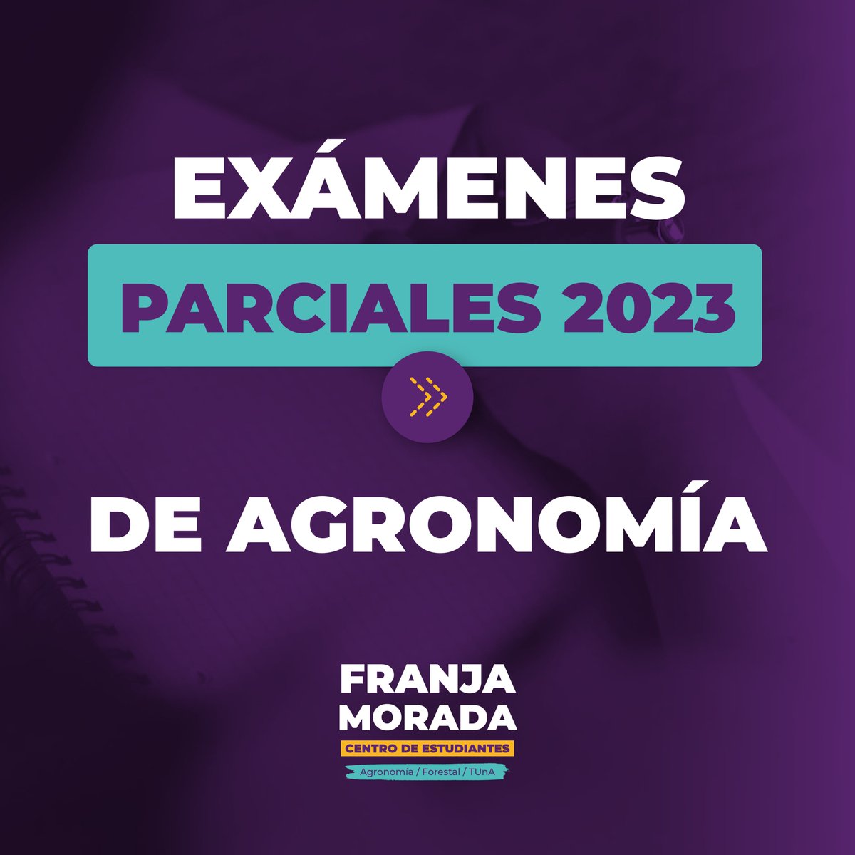 CEAFranjaMorada's tweet photo. ¡Te compartimos la información de los parciales de AGRONOMÍA para este año! 🙏
ℹ Aquellos parciales que se encuentren consecutivos o el mismo día, hablarlo con la cátedra.
FRANJA MORADA 💜 - CALDÉN
CONDUCCIÓN CEAF
#FranjaMorada #CEAF #FCAyF #UNLP #Parciales2023 #Agronomía https://t.co/KMe2uM0OBO