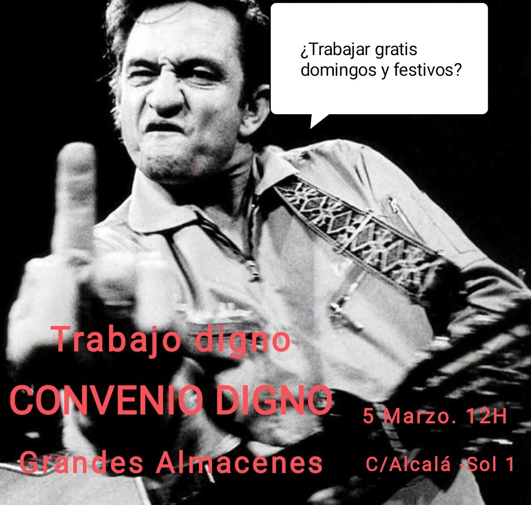 Haz que sea una manifestación histórica.
Sector Grandes Almacenes. 5 de marzo. 
A las 12h. De C/ Alcalá 1 a la Plaza de Callao. 
Nos merecemos un convenio digno.
No os perdáis el tour de la precariedad (Apple, El Corte Inglés, FNAC).
#ANGEDprecariza #ConvenioDigno #Manifestacion