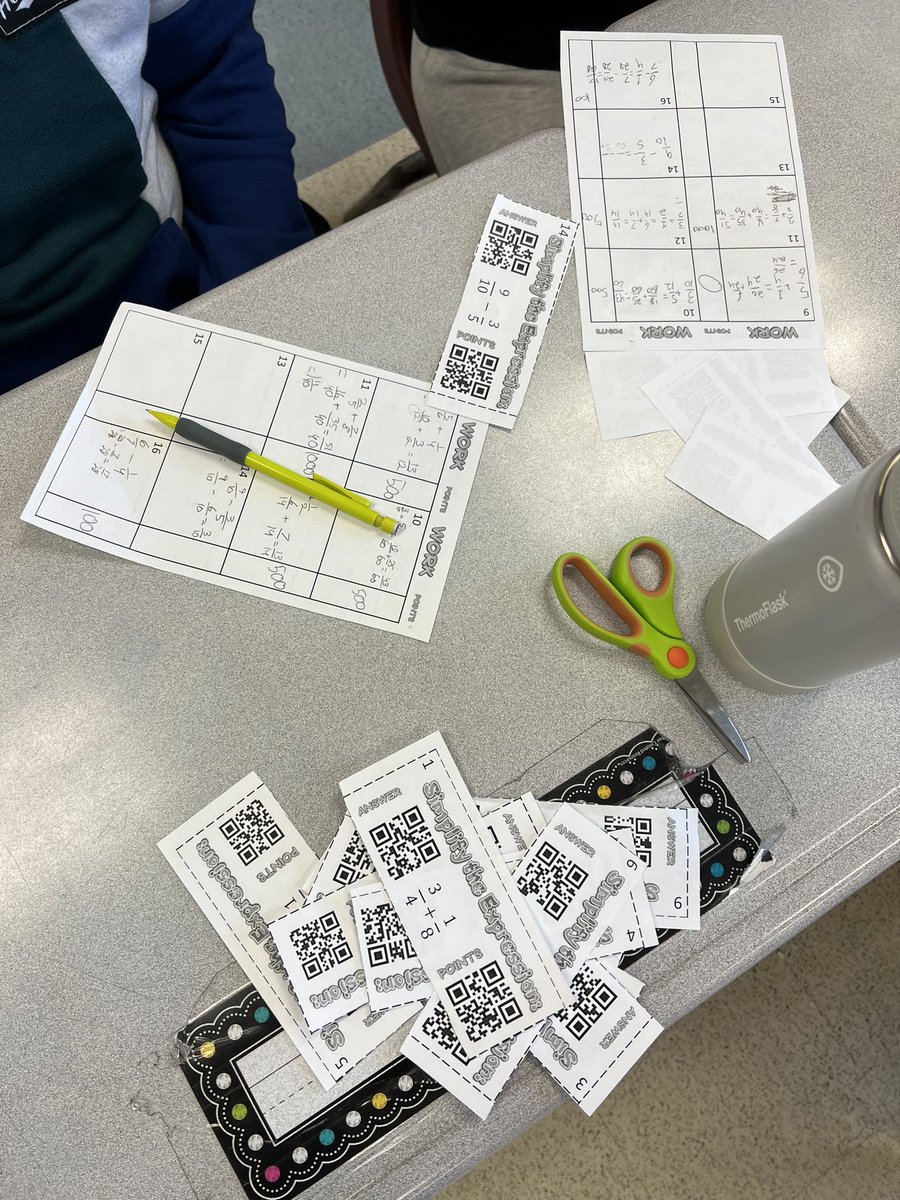 MsRMalpass's tweet photo. Bringing some games and tech into Math class today! The students loved this QR code activity to practice adding and subtracting fractions! @EscarpmentView https://t.co/umty5sELgz