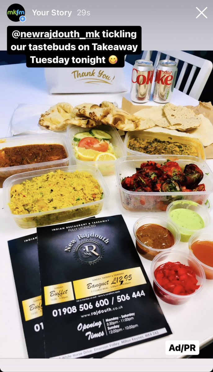 Another #takeawaytuesday for @DARRENDMKFM &amp; <a href="/LiaCRadio/">Lia Christodoulou 🎈</a> 

Thanks to <a href="/RajDouth/">New Rajdouth</a> 
15% Discount on direct orders / collections 
rajdouth.co.uk