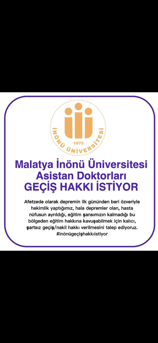 _eminecann's tweet photo. Mevcut şartların eğitim almamıza ve barınmamıza imkan tanımadığı bu bölgeden eğitim hakkımıza kavuşabilmemiz için başka üniversitelere geçiş hakkı verilmelidir.
#inönügeçişhakkıistiyor
@drfahrettinkoca 
@SbhttnAydin 
@ProfDrAKizilay https://t.co/YiMSOBnO5l