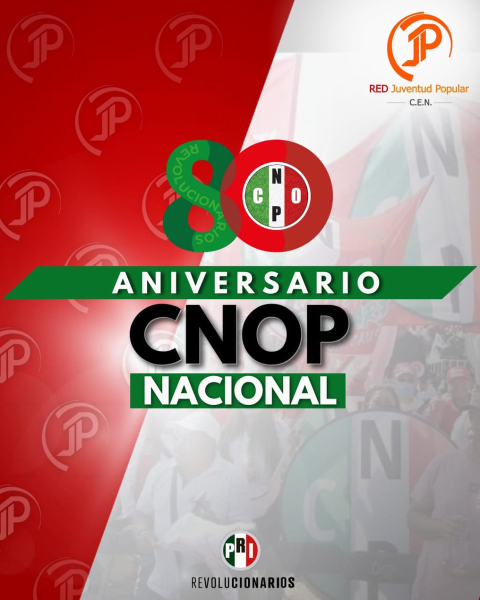 Hoy nos encontramos de fiesta por los #80añosCNOP, son décadas de trabajo por las causas populares de México. 🥳🇲🇽

#SOMOSJP🟠