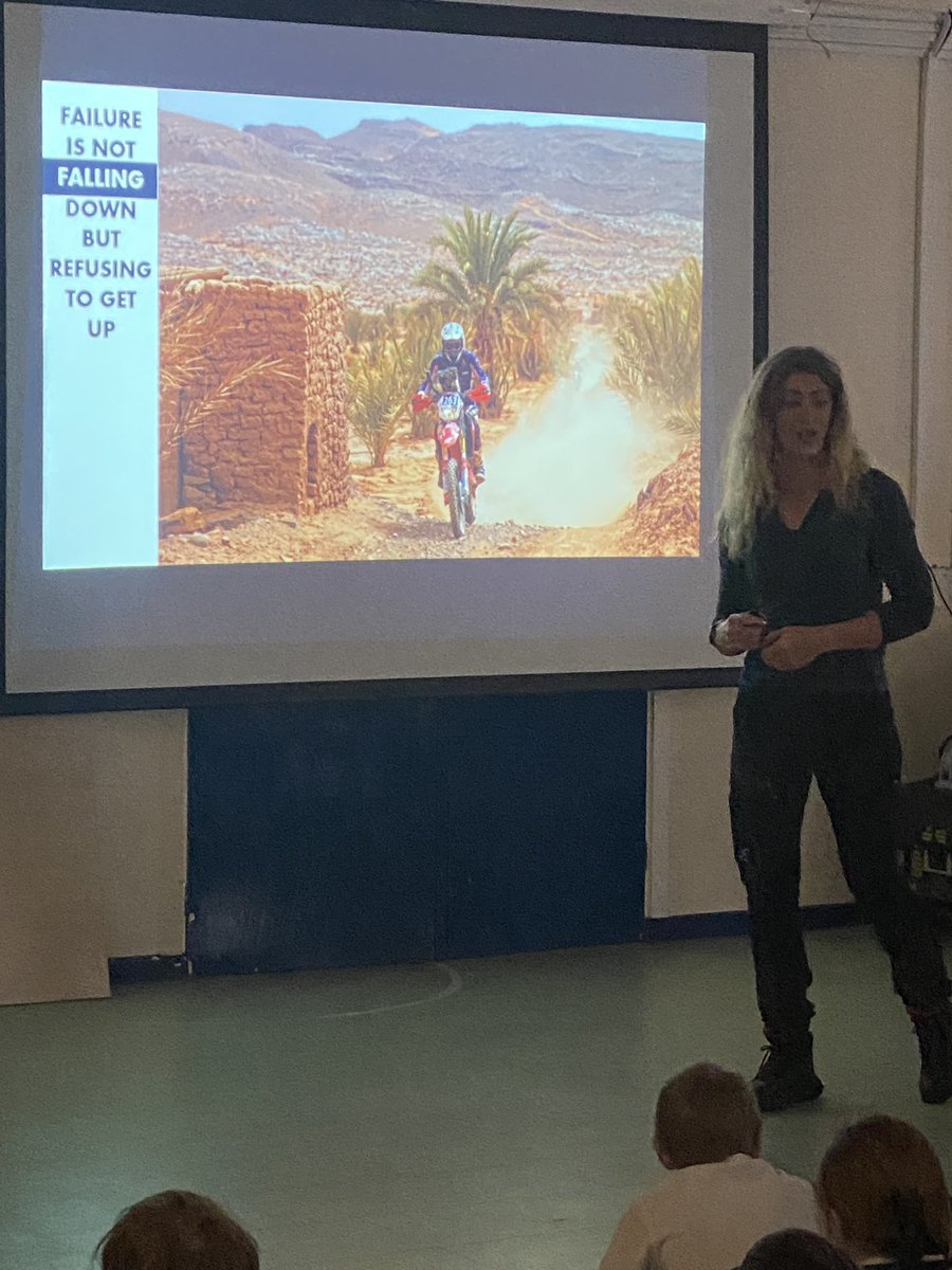 KS2 loved this morning’s inspirational talk with <a href="/TheGirlOnABike/">The Girl On A Bike</a> Vanessa Ruck. She explained how she’d achieved incredible things despite massive setbacks. For Y6, this will be the beginning of their <a href="/CompassForLife/">Compass For Life</a> journey: thinking about the importance of setting goals in life.