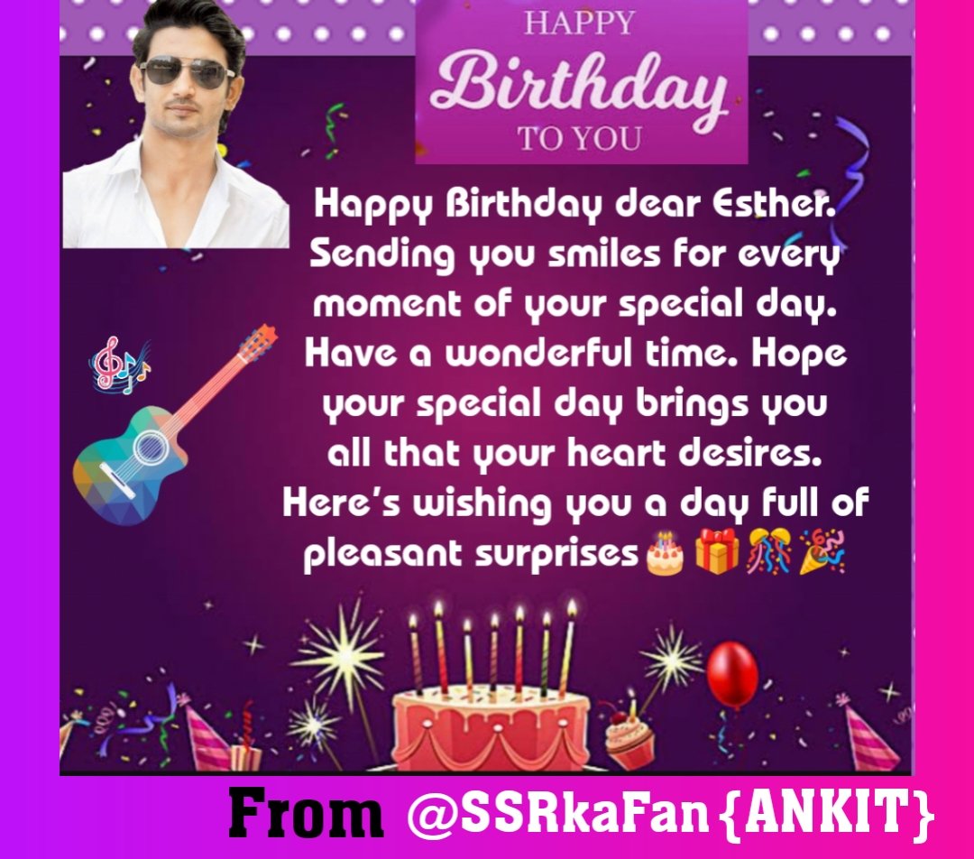 29/n

WISH NO.27
From @SSRkaFan {ANKIT}
#HappyBirthday_Esther  🎂