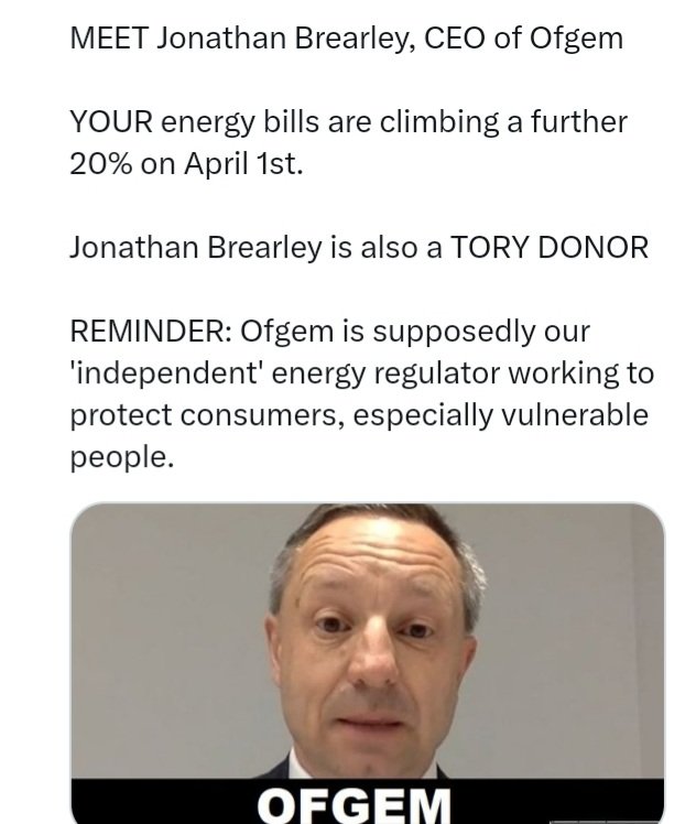 Please tell the good people of the UK, more about this guy...#JonathanBrearley CEO of @ofgem 
What's going on?
@BBCNews @itvnews @Conservatives @UKLabour @DailyMirror @guardian @Telegraph @Britain_People @PTTPGlasgow @pplsassembly #corrupt #ripoffBritain #con #EnoughIsEnough