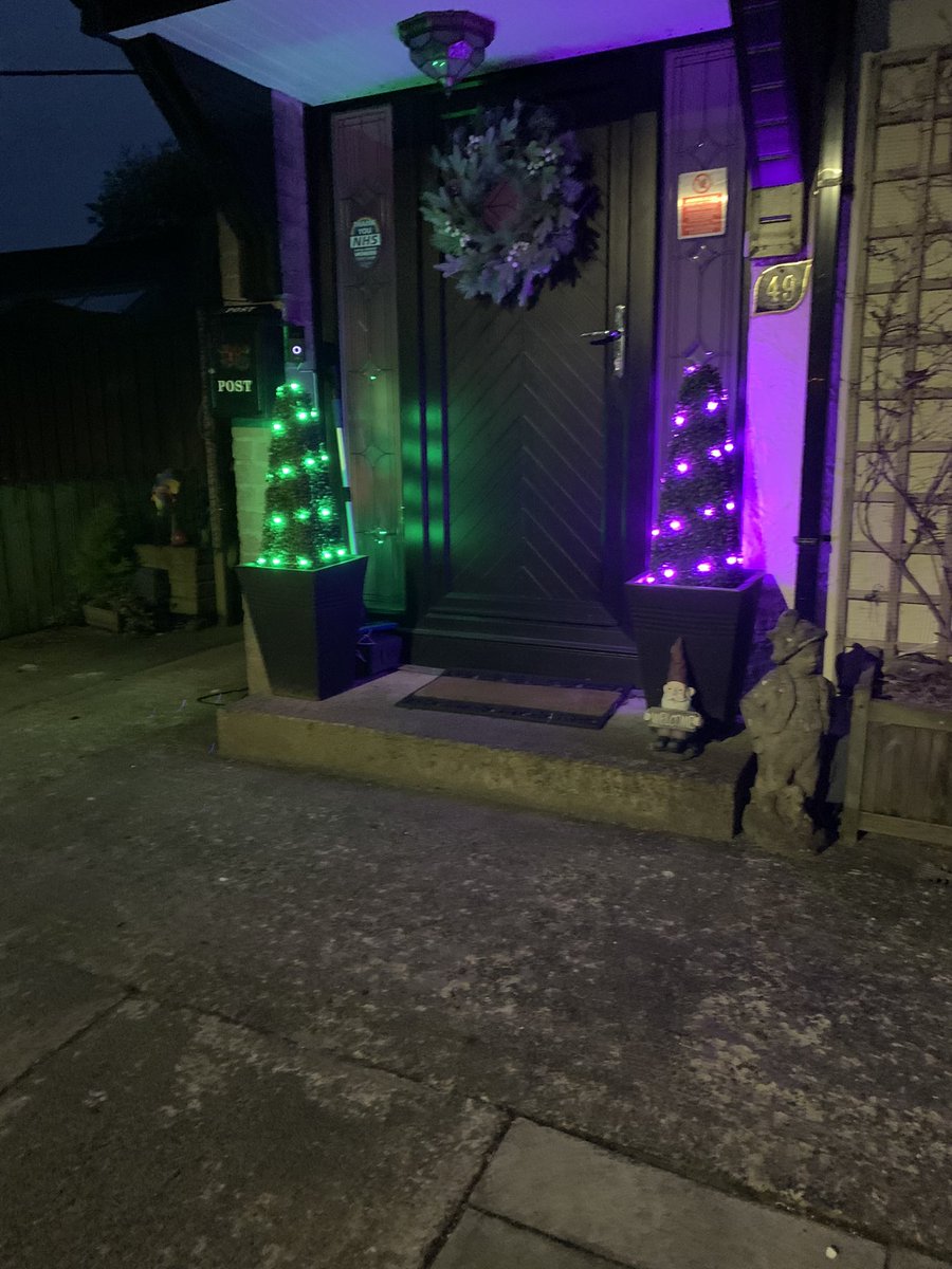 Our front door lit up for #RareDiseaseDay 

#RareDiseaseDay2023 #CareForRare