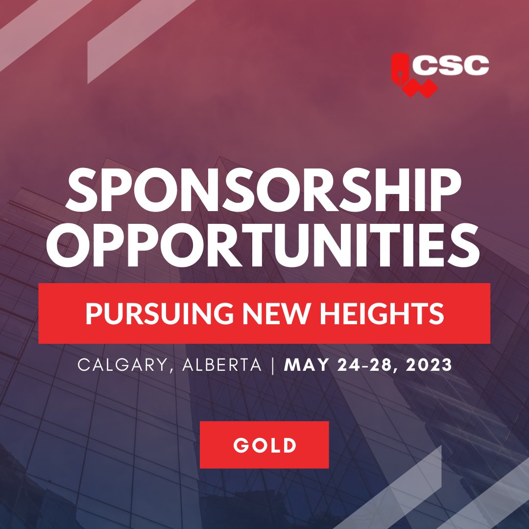 csc_dcc's tweet photo. Gold sponsorship for CSC's conference in Calgary: gain recognition, website link, larger display space, 2 comp. registrations &amp; recognition in CSC Directory &amp; Construction Canada Magazine. Elevate your business to new heights. 

Visit https://t.co/K2M2PQFEgd to register. https://t.co/RGqI10XDFv